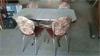 Vintage Chrome Table W/ 4 Chairs 54x30x29"H