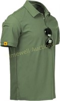 Navy Blue Men's Golf Polo Shirt Green  Large