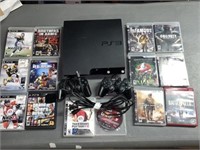 PS3 COMPLETE SYSTEM w 14 GAMES SHOWN - TESTED O.K.