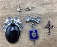 Sterling Pendants & Earrings & Vintage Navy Pin