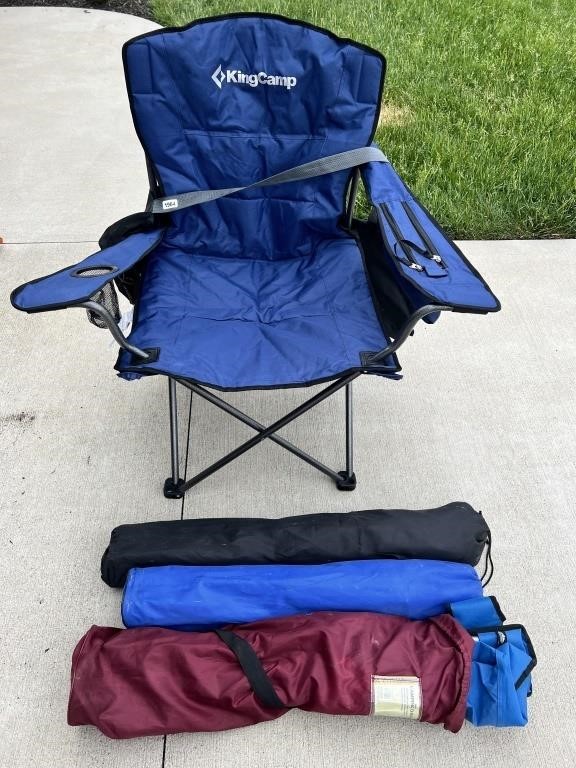 Four non-matching bag chairs.