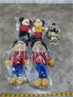 Vintage Mickey Mouse plush toys and doll