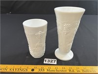 Milk Glass Harvest Grape Vases