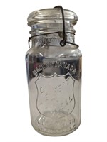 Antique 1930s Swinging Arm Glass Mason Jar