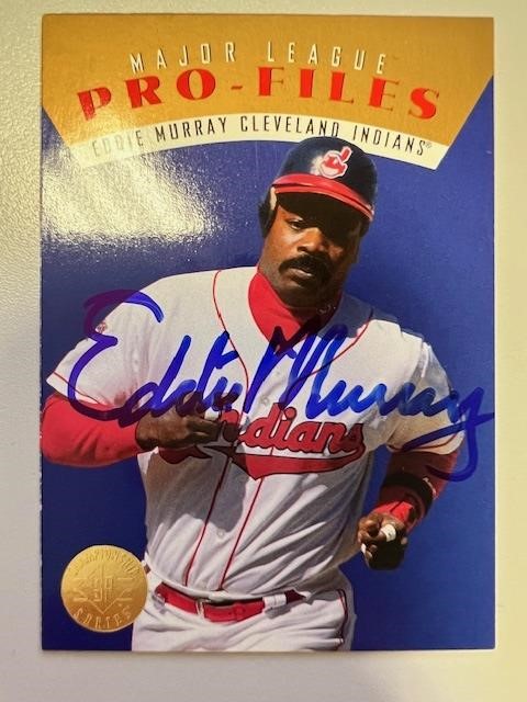 Indians Eddie Murray Signed Card with COA