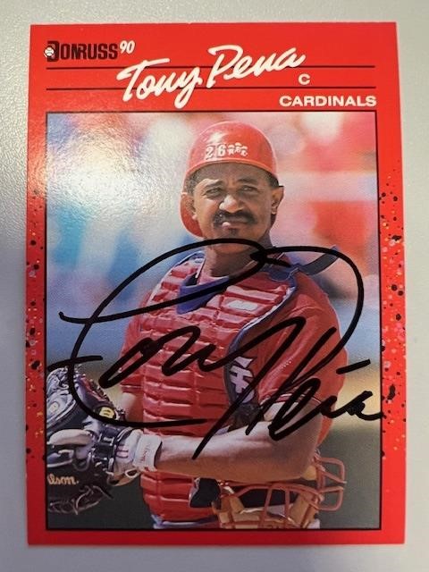 Cardinals Tony Pena Signed Card with COA