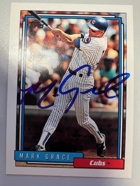 Cubs Mark Grace Signed Card with COA