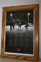 Tim Hortens 2010 Framed Hockey Calendar 18 x 21