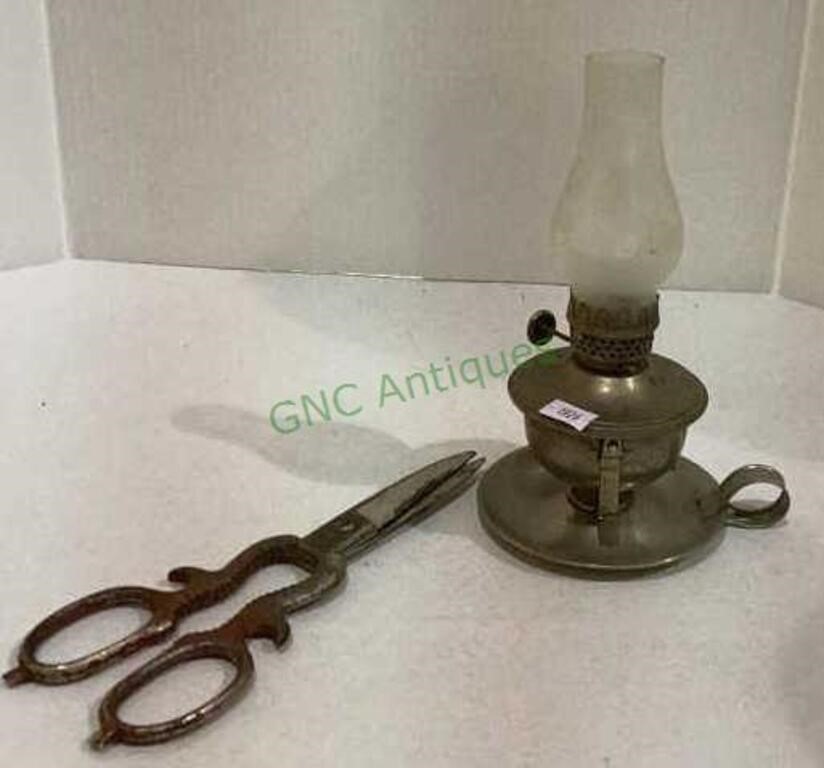 Vintage lot includes a fingertip oil lamp and