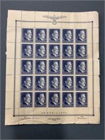 Uncut Sheet of 50+1ZL German Stamps