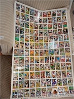 Sheet of 132 tops football cards 43x28