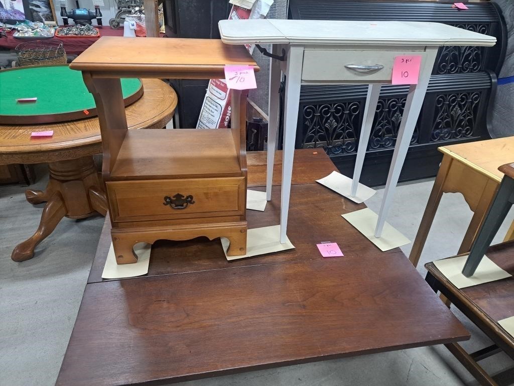 Three Various Sized Wood Tables/Stands