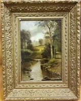 19th or 20th Century Oil on Board of a Stream