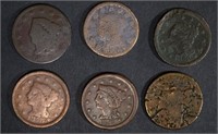 CIRC LARGE CENTS: 1818, 12, 50, 52, 56 & 1-NO DATE