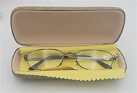 NEW-Reading Glasses W Leather Case and Cloth +1.25