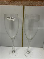 Two Huge Wine Glasses 20" Tall