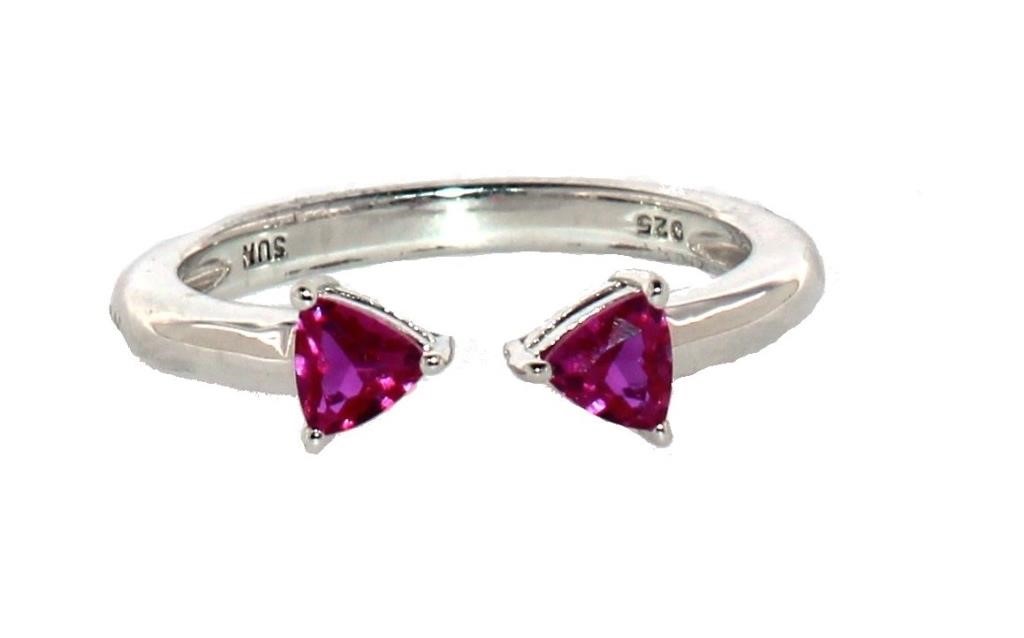 Elegant Trillion Cut Ruby Ring