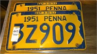 X2 1951 Penna plates