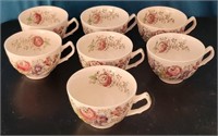 E - 7 VINTAGE TEACUPS (ENGLAND) (G162)