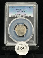 1883 PCGS MS65  No Cents  Liberty V Nickel - 5c US