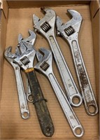 6 Open End Adjustable Wrenches