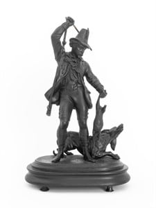 Napoleon III Blackened Spelter Hunting Sculpture