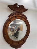 Vintage carved wood federal eagle wall mirror