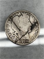 1908-O Barber Half -90% Silver Bullion Coin