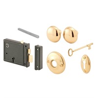 (4-pks) Trim Lock Set  3-3/8in Backset  Brass Knob