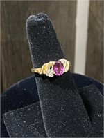 10K Gold and Amethyst Ring - size 6.5