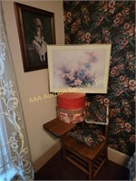 School desk - good condition, Framed pictures,