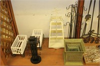 bottom shelf lot to include (2) easel stands, (2)