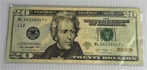 2013 20 Dollar Green Seal Federal Reserve Star