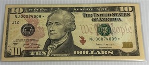 2017 Ten Dollar Green Seal Federal Reserve Star