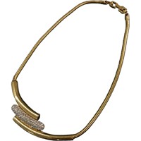 Givenchy Vintage Gold Tone Rhinestone Necklace
