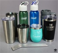 Insulated Cups, Coleman Water Bottles, Straws