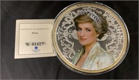 100mm Comm. Coin: 2016 Diana-A Princess