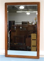 Drexel Oak Frame Beveled Wall Mirror