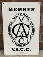 Original VACC Member Enamel Sign - 305 x 460