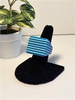 Bold Blue Fashion Ring Vintage Estate