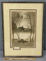 Pencil Signed Antique Etching