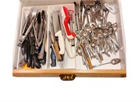 Drawer Full of Silverware, Knives & More