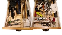 Two Drawers Full of Cooking Utensils