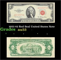 1953 $2 Red Seal United States Note Grades Select