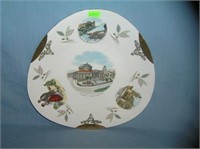 Large Italian Souvenir porcelain plate signed on b