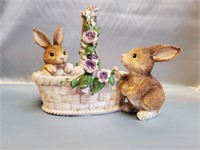 VERY CUTE BUNNY TABLE BASKET WITH GOOD WEIGHT TO