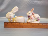 EASTER BUNNY SALT AND PEPPER SHAKERS AND AN