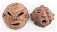 Ancient Pre-Columbian Tlatilco Pottery Masks, 2