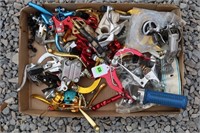 Lot of BMX brake handles in various colors,