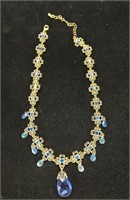 Rhinestone Teardrop Bead Necklace